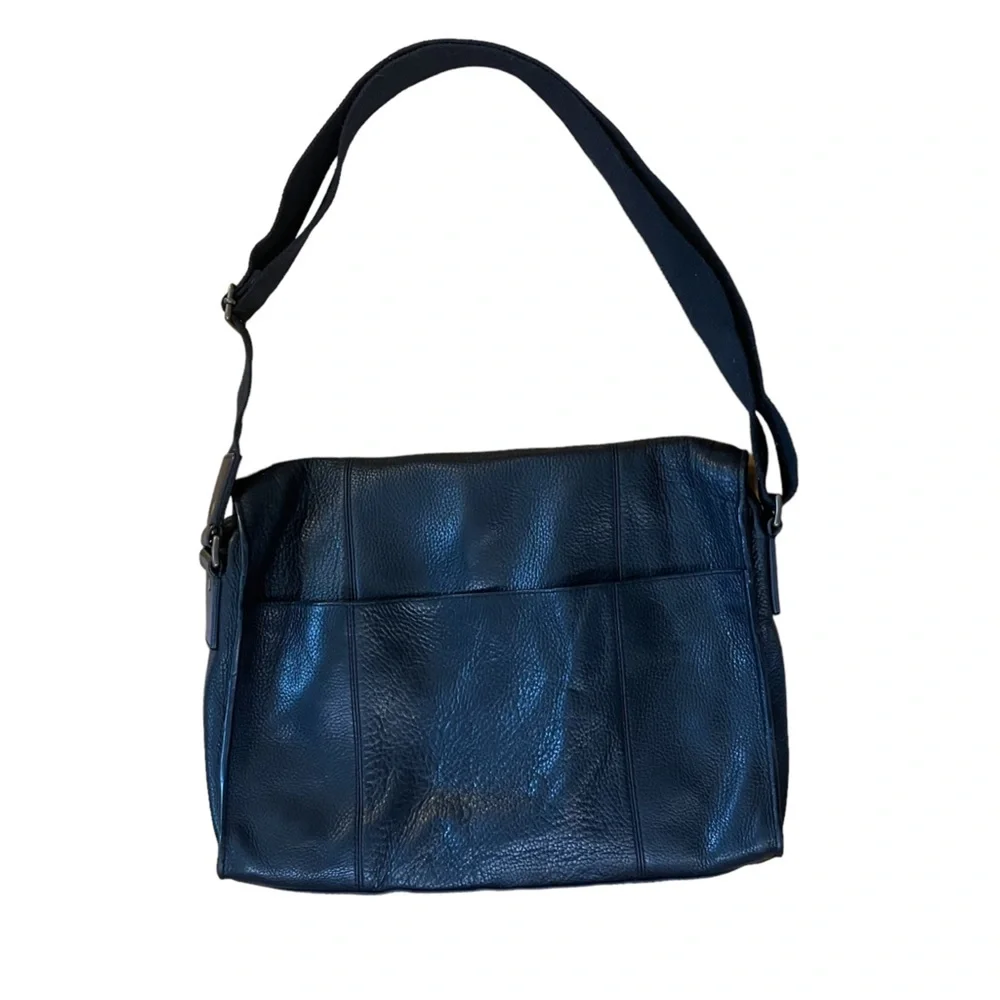Vintage Cole Haan Black Leather Messenger Bag